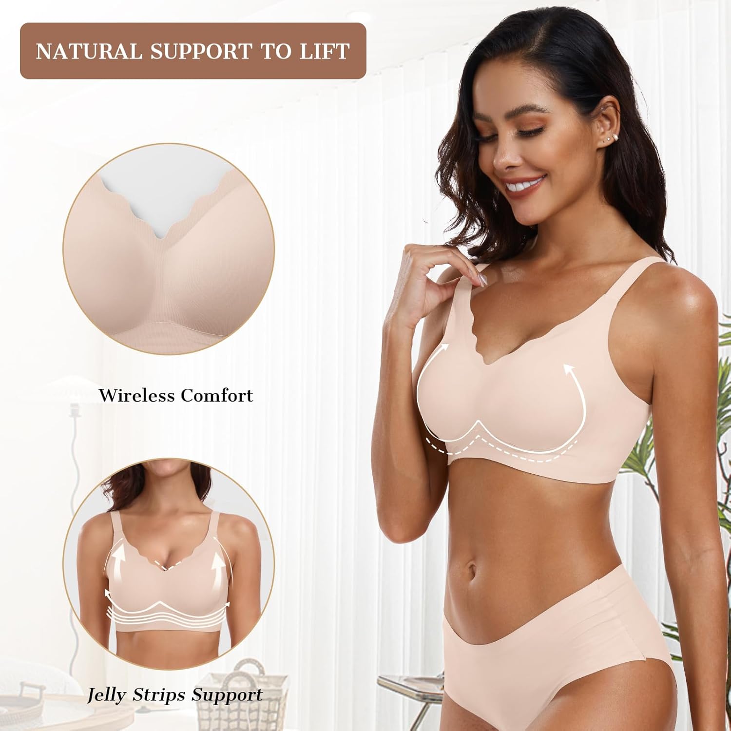 Cloudfy Scalloped Wireless Push Up Bras