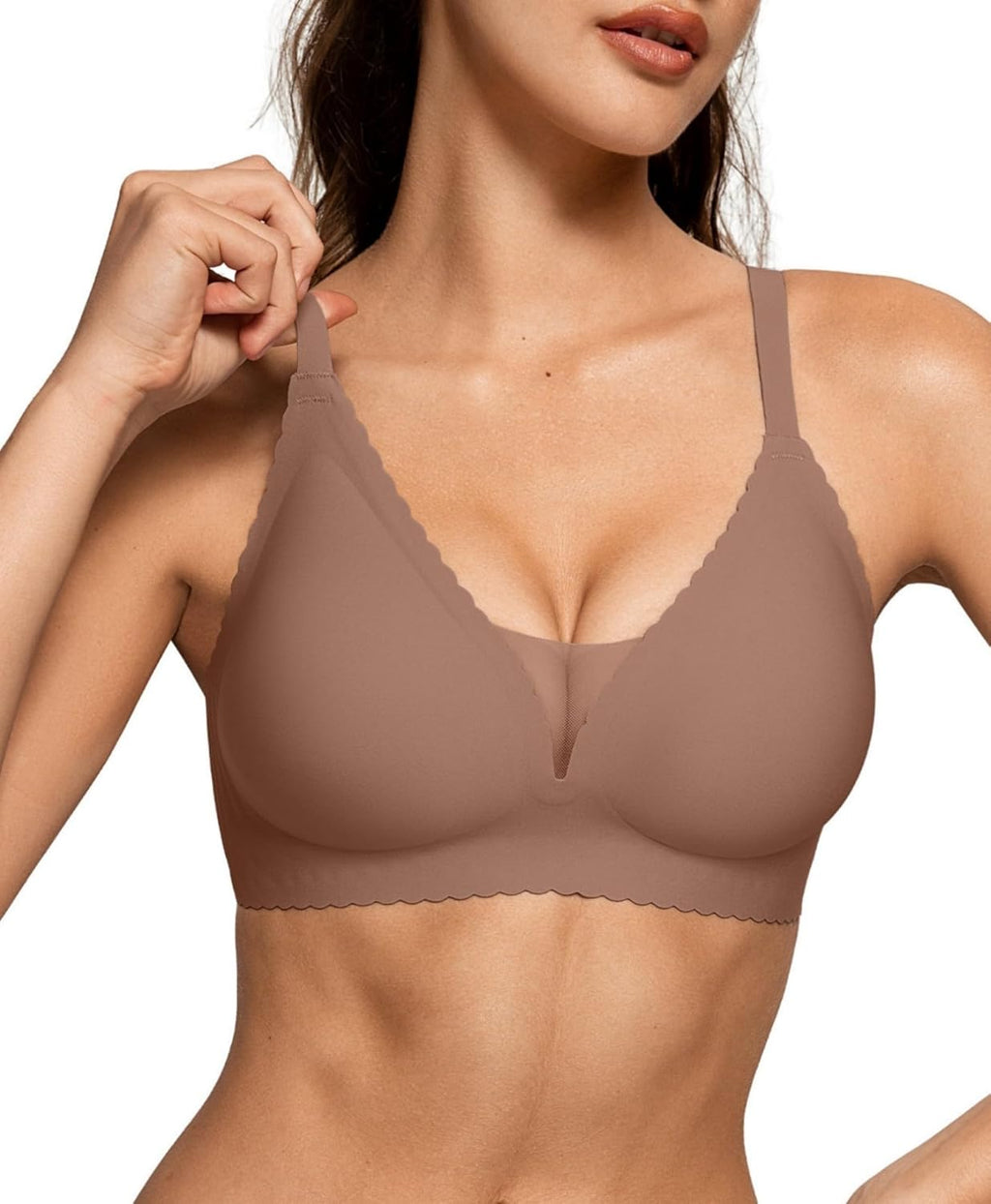 Cloudfy Scalloped Mesh Wireless Bras