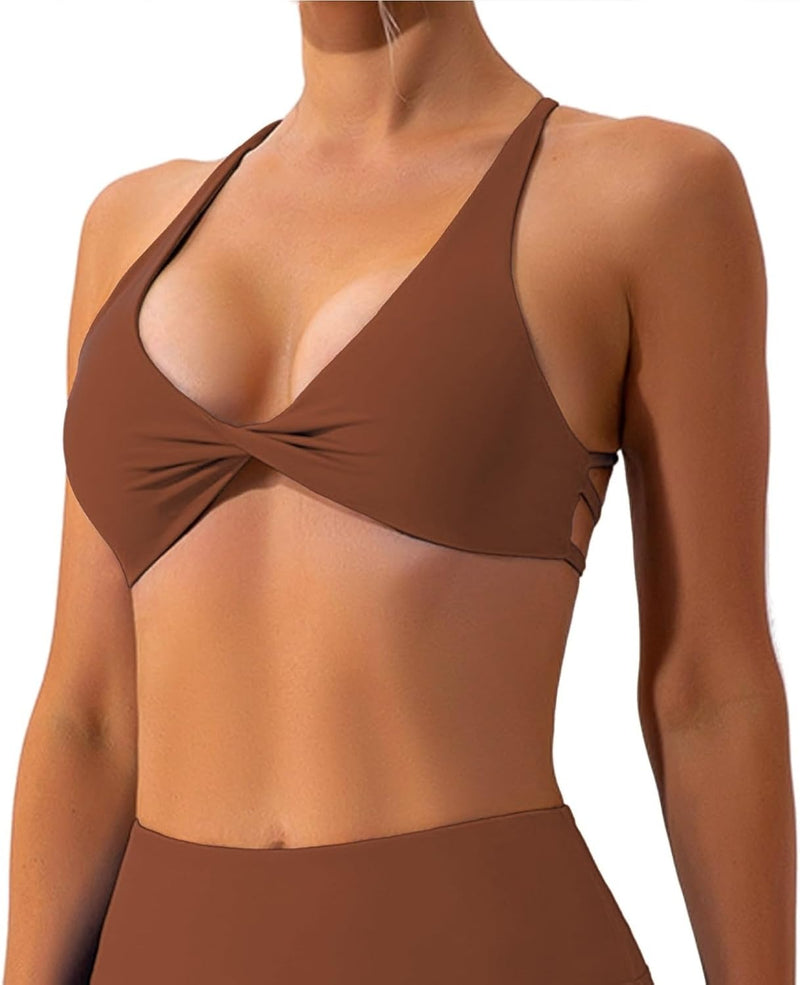 Cloudfy Backless Deep V Neck Yoga Bra